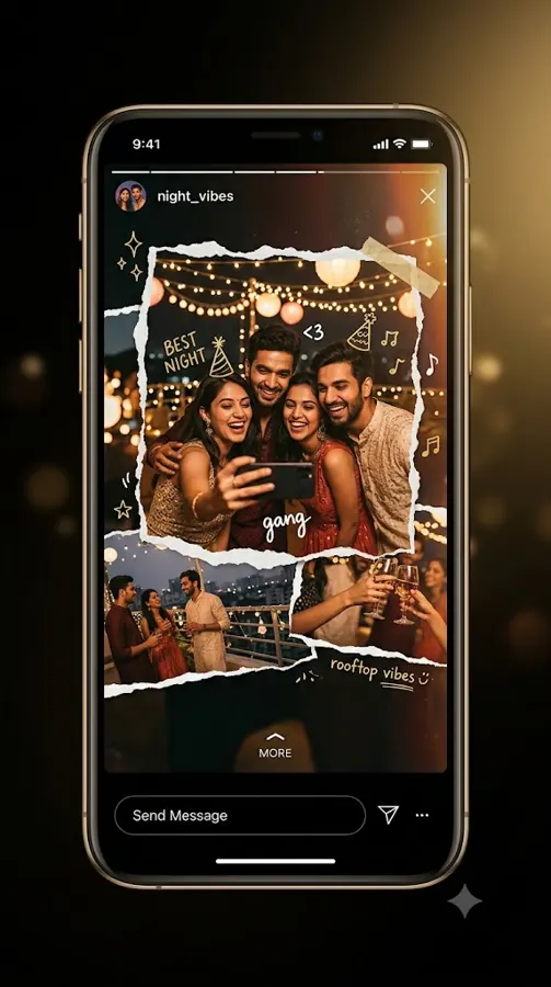 Friends story designed with Snap AI